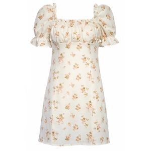 Reformation Robles Linen Floral Short Dress
